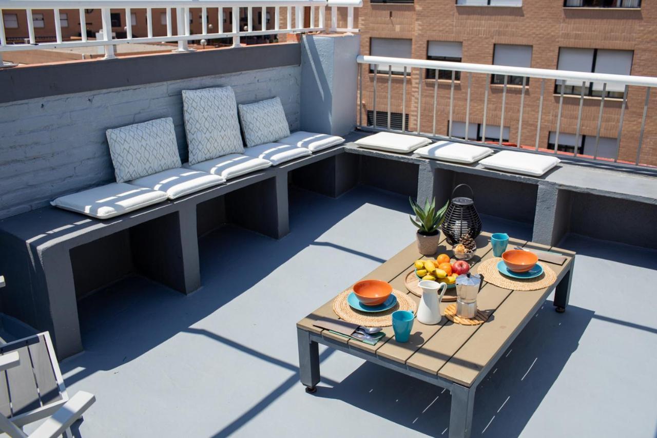 Florit Flats - Cabanyal 3 Bedroom Wifi Ac Terrace Beach Penthouse Valencia Exteriör bild
