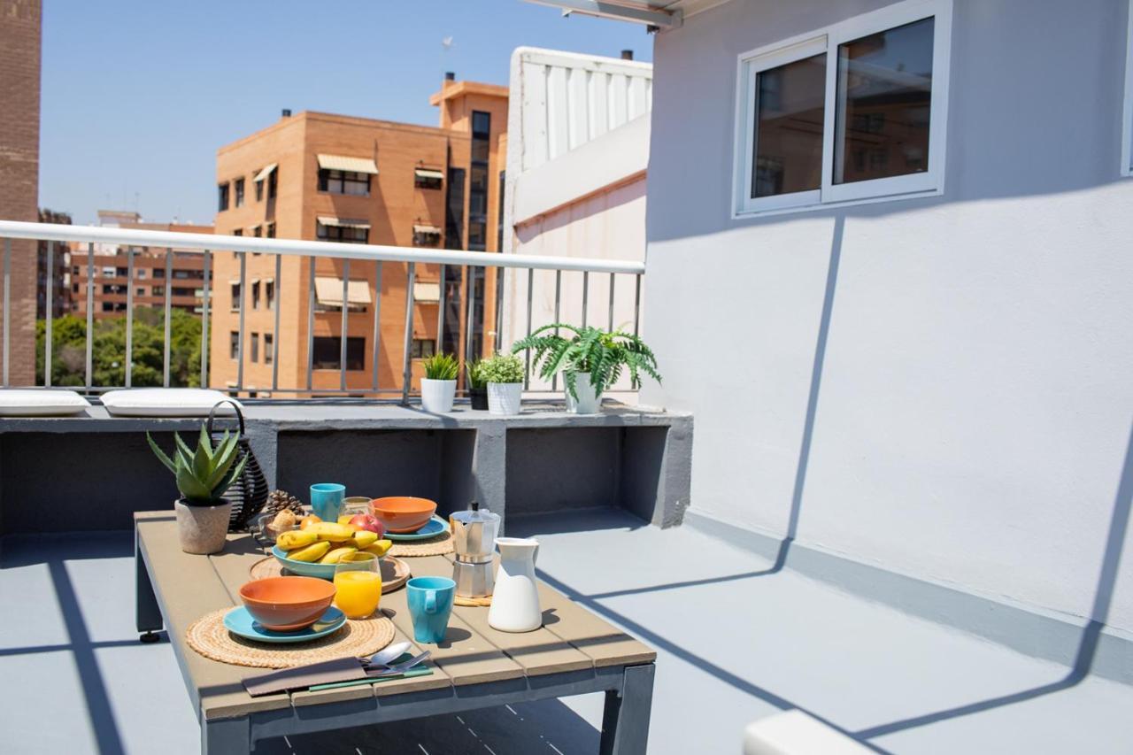 Florit Flats - Cabanyal 3 Bedroom Wifi Ac Terrace Beach Penthouse Valencia Exteriör bild